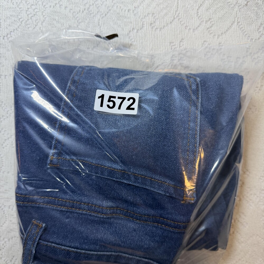 ENJEAN Jeans Juniors 1 Blue High Rise Straight Slim Dark Wash Stretch Denim - Picture 12 of 12